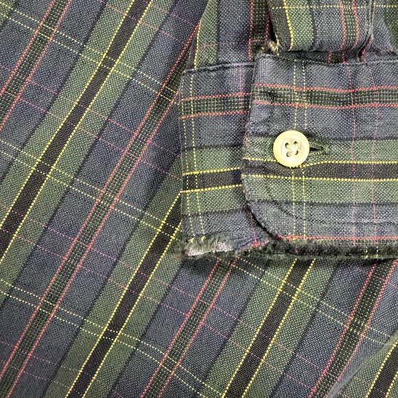 Ralph Lauren M Big Shirt Mens Green Plaid Vintage Cotton Oxford Button Down - Picture 5 of 8